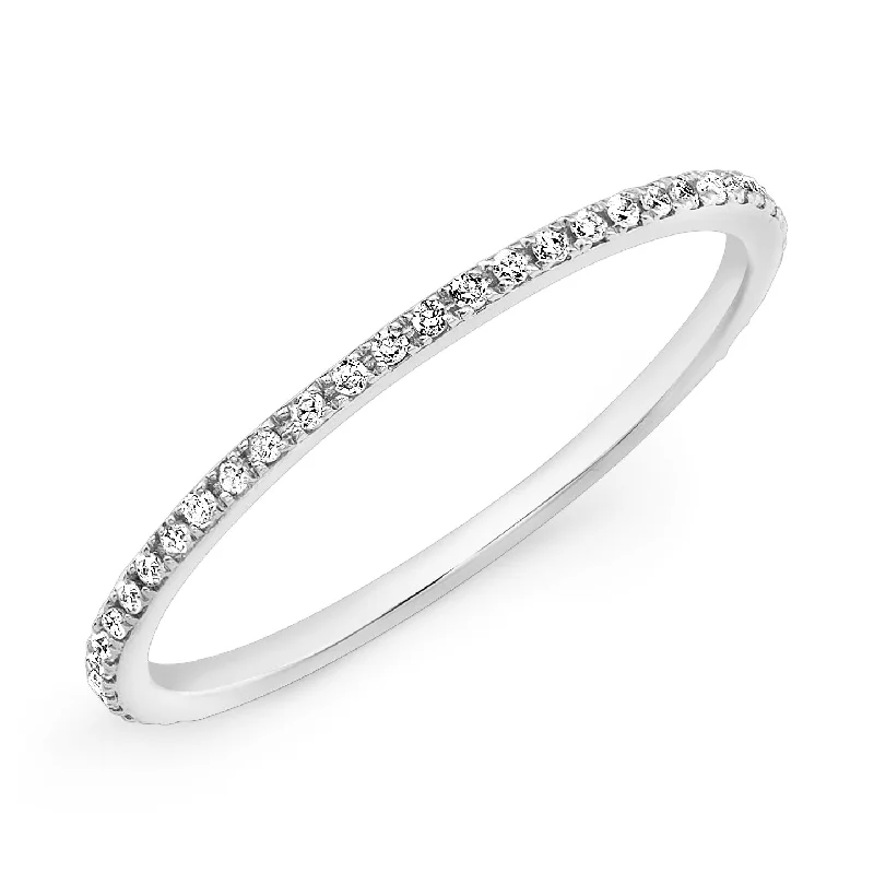 ladies diamond halo rings-Mini Diamond Eternity Ring