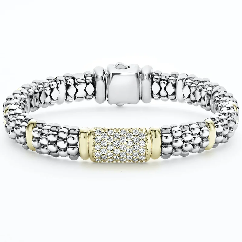 ladies sparkling charm bracelets-Signature Caviar Caviar Diamond Bracelet | 9mm