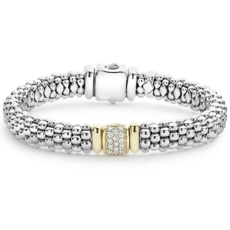 ladies braided bracelets-Caviar Lux Diamond Caviar Bracelet | 9mm