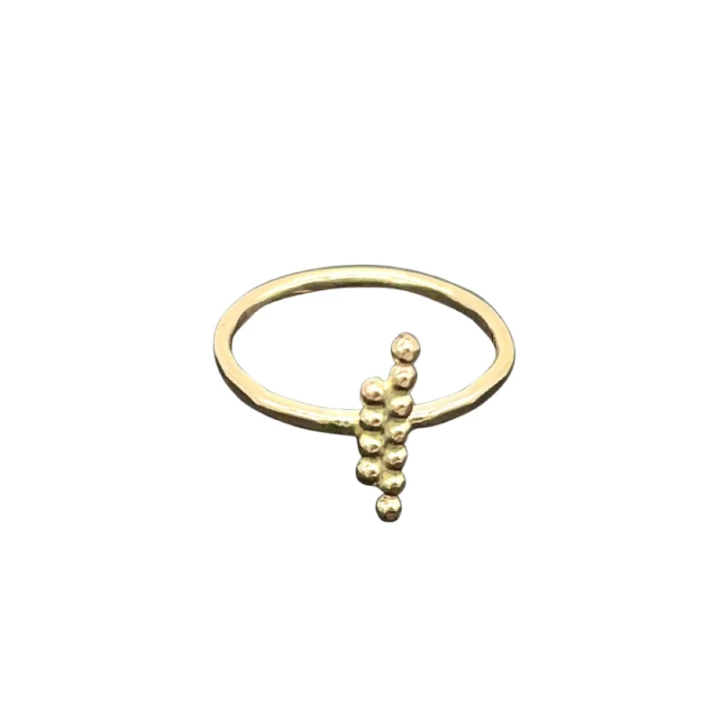 ladies classic gold rings-Beaded Bar 14kt Gold-Filled Stacking Ring