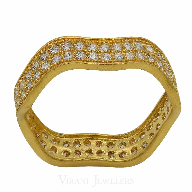 ladies wedding rings-22K Gold CZ Ring