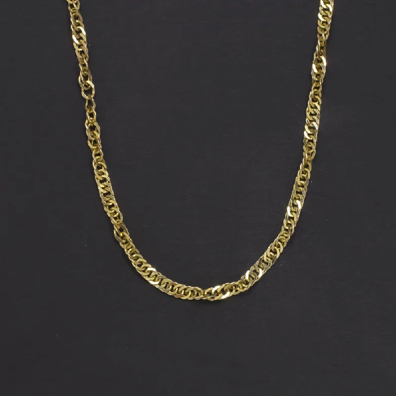 ladies short necklaces-SOLID 14K YELLOW GOLD CURB LINK CHAIN 1.5mm 18 INCH MENS LADIES NECKLACE CLASSIC