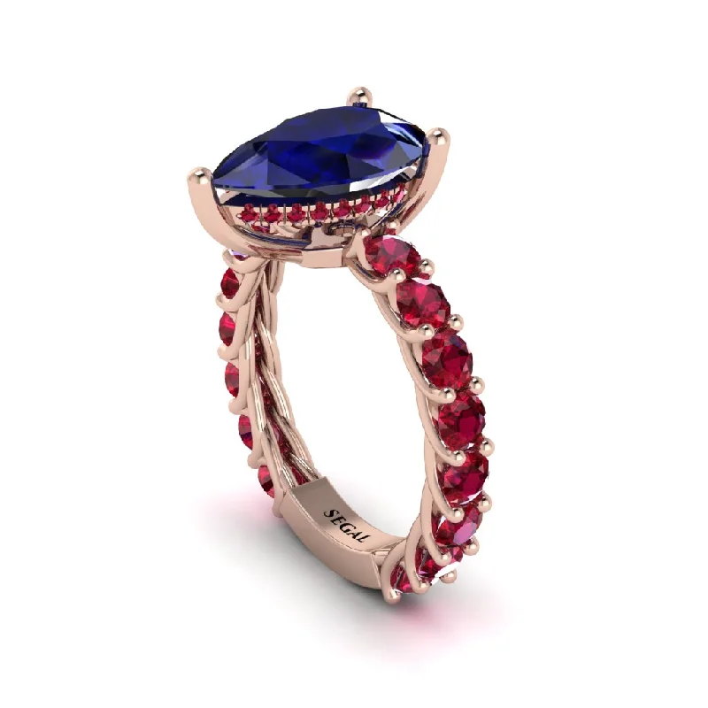 radiant cut ladies engagement rings-14K Gold Pear-Shaped Sapphire Engagement Ring - Raquel No. 59