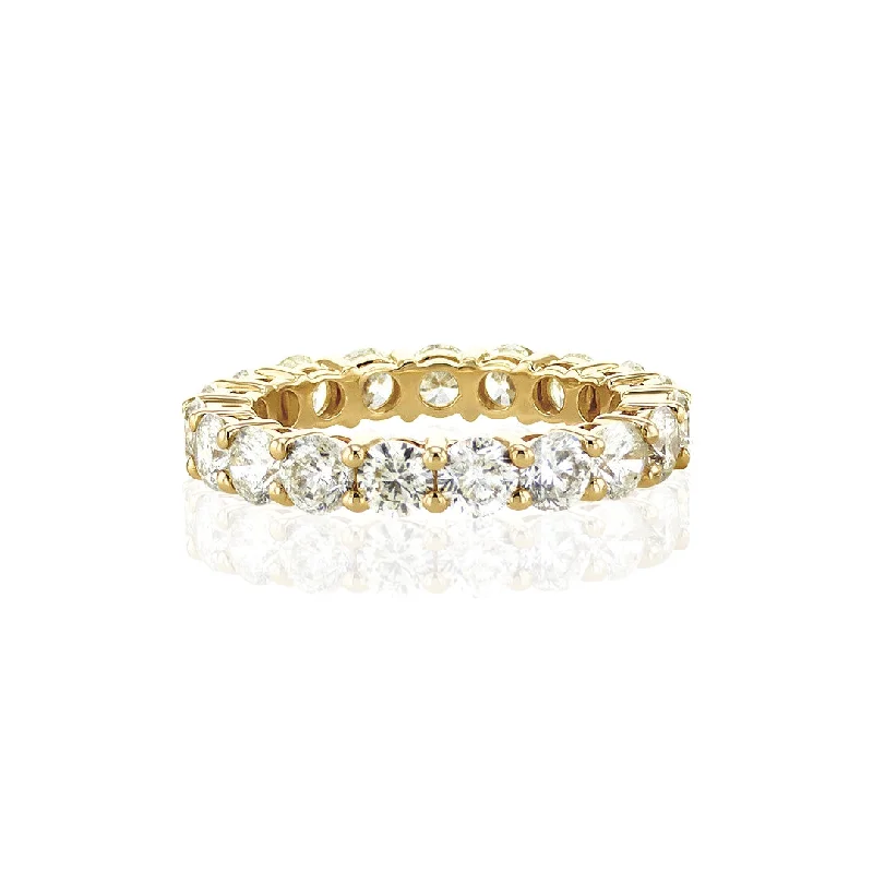 ladies vintage diamond rings-3.88 Cttw Round Diamond 14K Yellow Gold Eternity Band