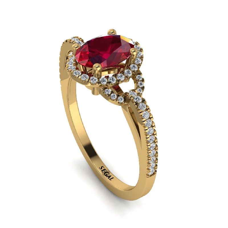 vintage-inspired ladies engagement rings-Timeless Beauty Oval Ruby Engagement Ring - Judy No. 10