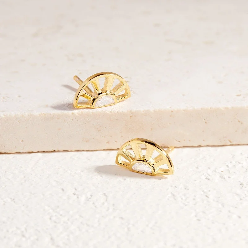 ladies layered earrings-Daybreak Stud Earrings