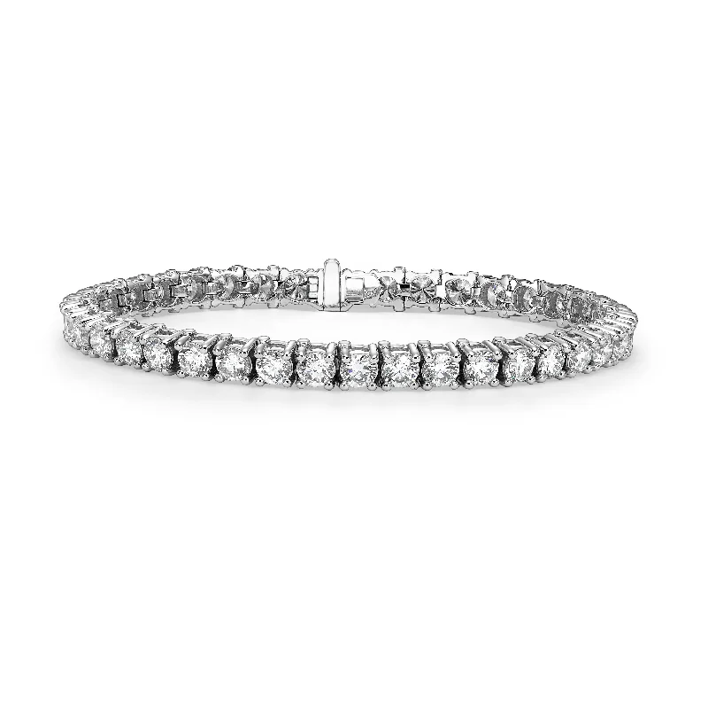 ladies handcrafted bracelets-10.80 ct Round Brillant Cut Lab Grown Diamond Tennis Bracelet