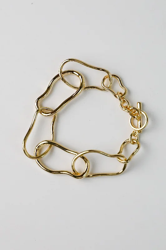 ladies vintage bracelets-Khloe Gold Chainlink Bracelet