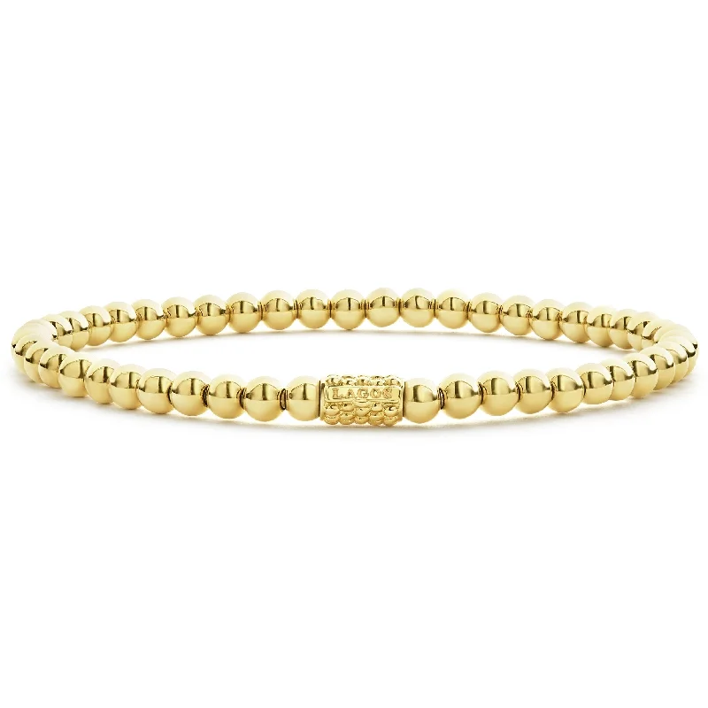 ladies luxury charm bracelets-Caviar Gold 18K Gold Bead Bracelet | 4mm