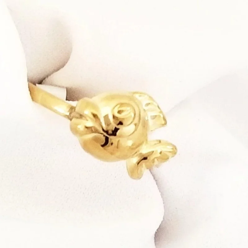 ladies delicate rings-Goldfish Gold Ring