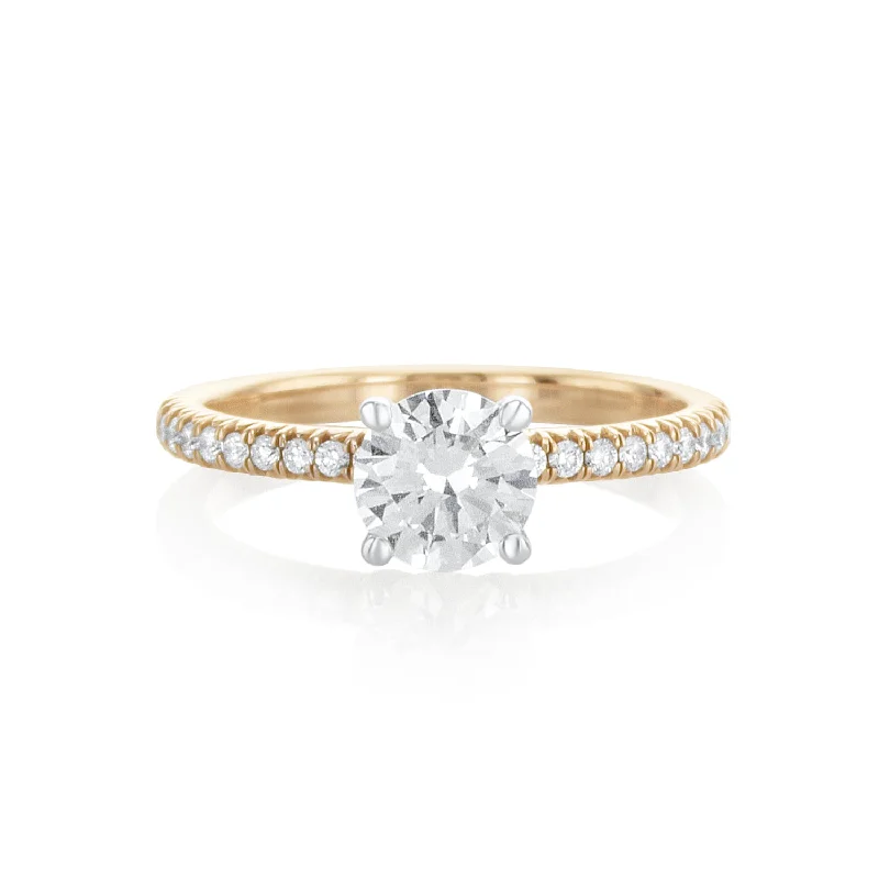 ladies sterling silver rings-0.75 Carat Round Diamond Solitaire Ring GIA Certified set in 14K White and Rose Gold