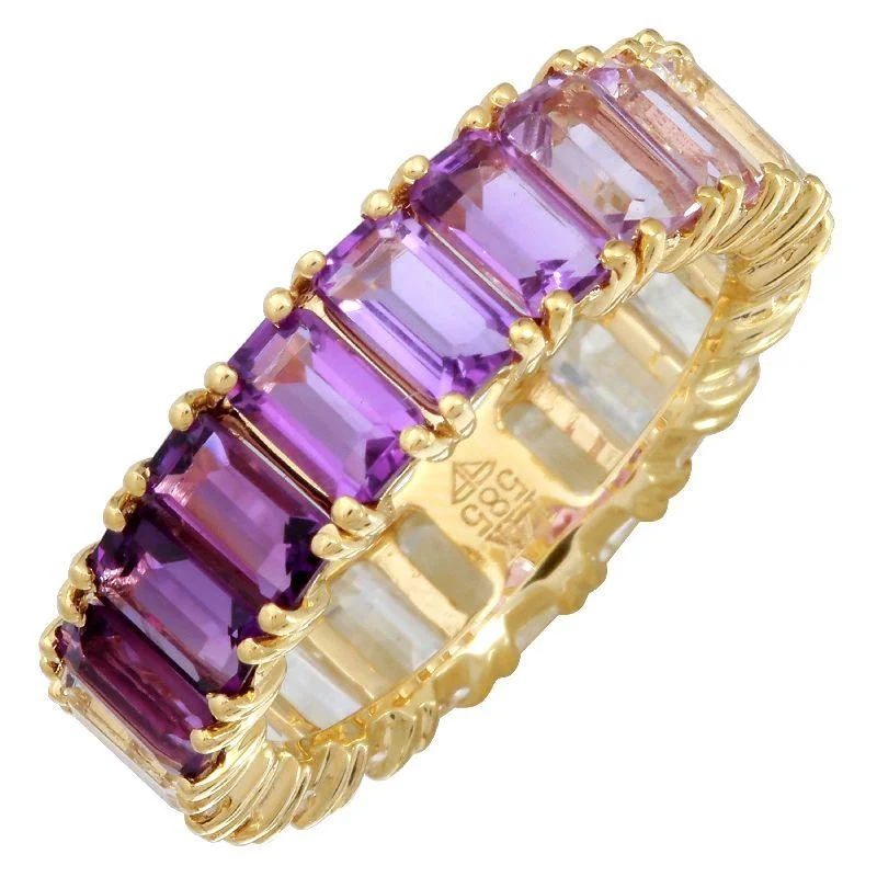 ladies rose gold diamond rings-Purple Ombre Ring