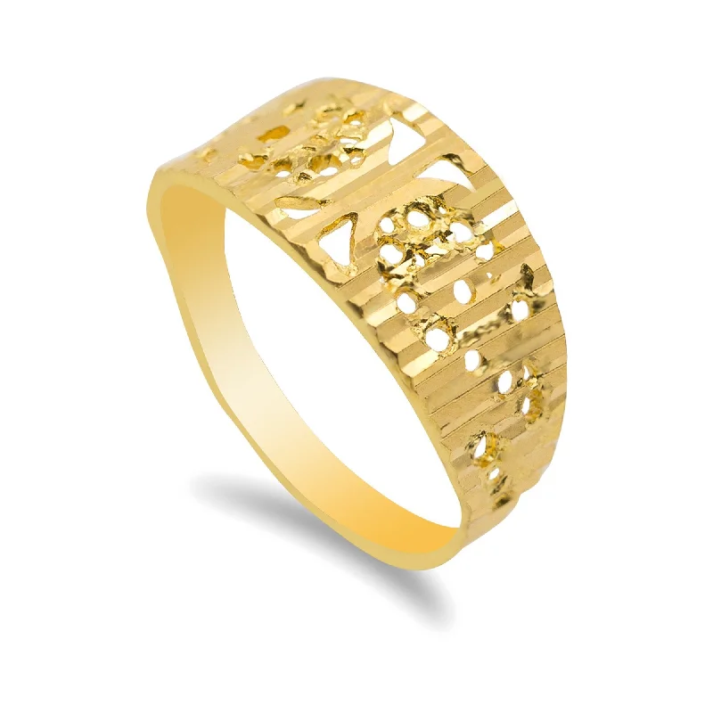 ladies animal motif rings-22K Yellow Gold Baby Ring W/ Open Pattern Design