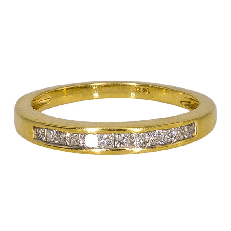 ladies sterling silver rings-18K Yellow Gold Diamond Band W/ 0.36 ct Diamonds