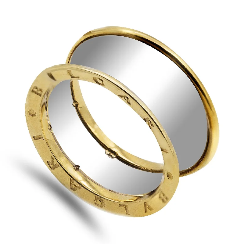 ladies fashion statement rings-18K Two Tone Gold Bulgari Men's Ring