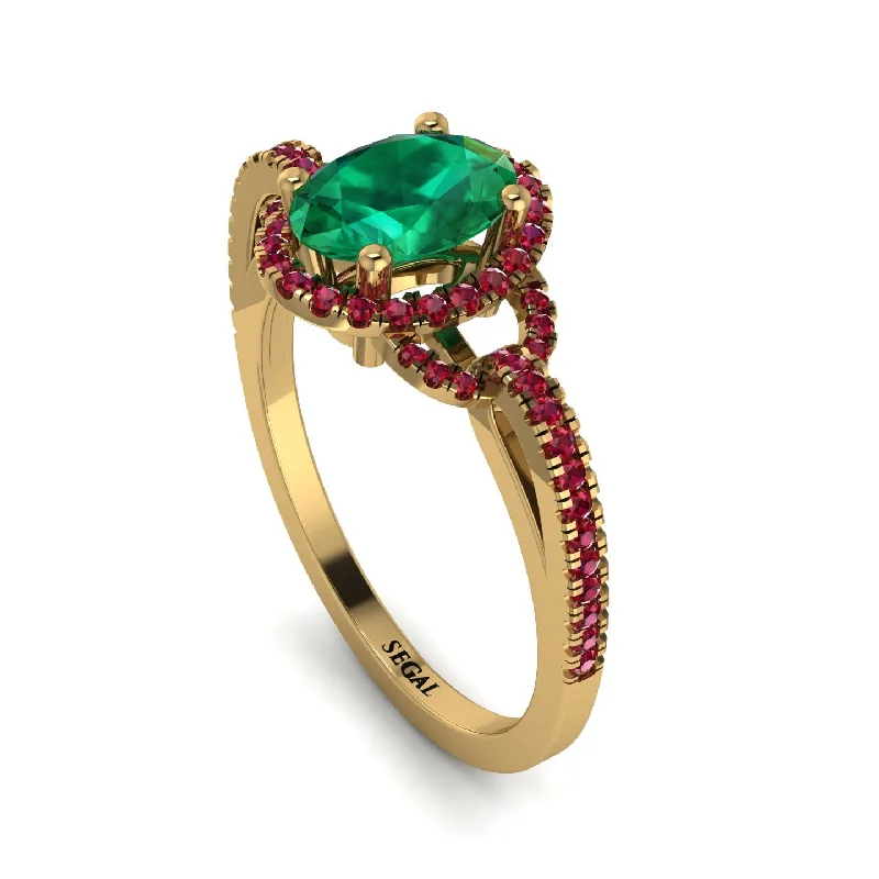 antique-style engagement rings for ladies-Timeless Beauty Oval Emerald Engagement Ring - Judy No. 49