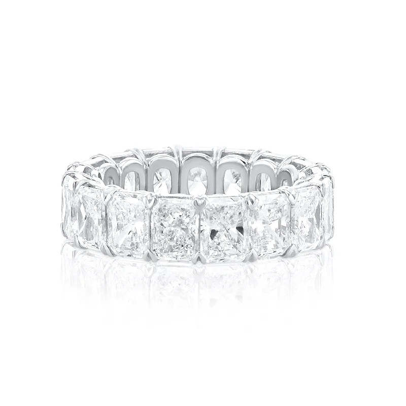 ladies stackable rings-8.76 TW Radiant Cut Diamond Platinum Eternity Band