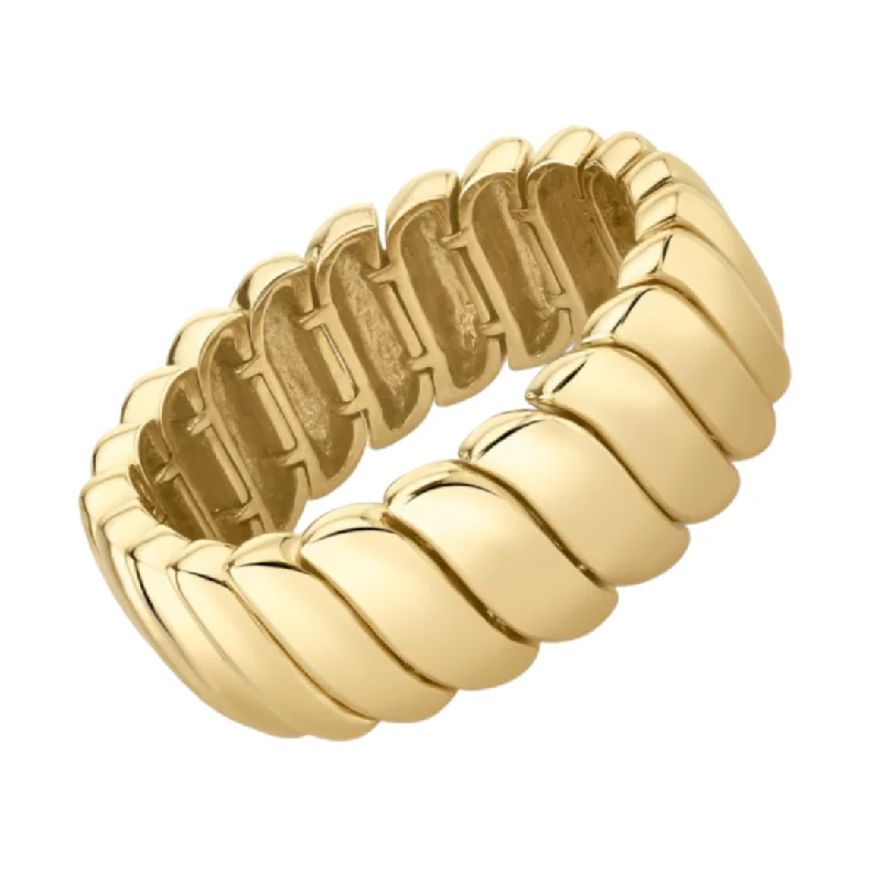 ladies wedding band rings-Flexible Gold Ring