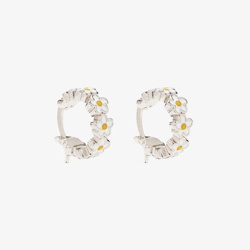 ladies bridal jewelry earrings-Painted Blooms Hoop Earrings