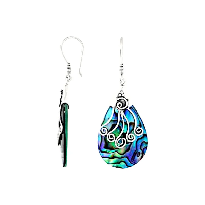 ladies elegant drop earrings-Medusa Abalone Earrings