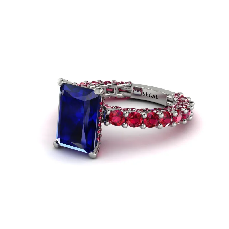 classic ladies engagement rings-4Ct Radiant Cut Sapphire Engagement Ring - Serenity No. 60