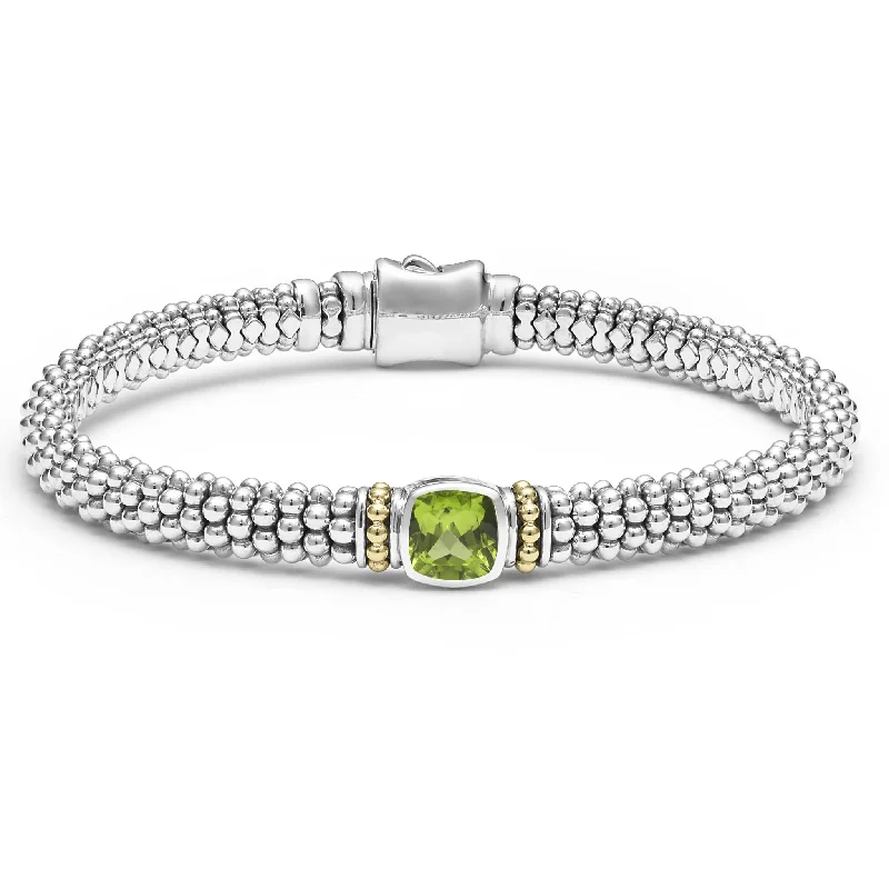 ladies heart bracelets-Rittenhouse Peridot Caviar Bracelet | 6mm