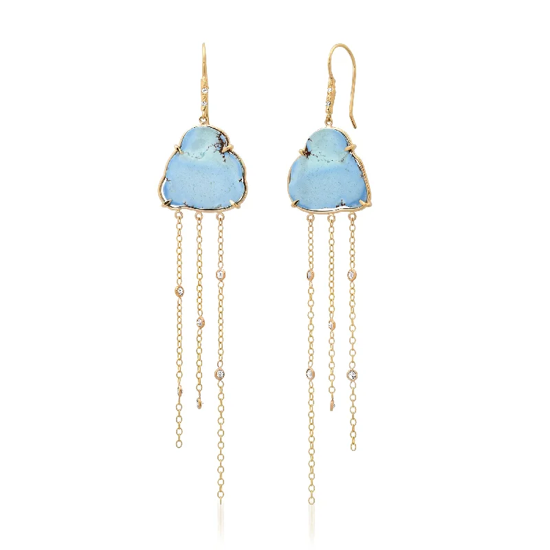 ladies chic earrings-Turquoise Cloud Earrings