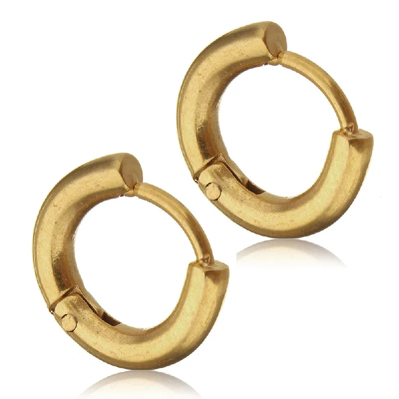 ladies silver earrings for wedding-SEXY SPARKLES SS 1Pair Gold-Plated Stainless Steel Mens Womens Hoop Earrings Cartilage Lip Piercing Nose Hoop Hypoallergenic 12mm