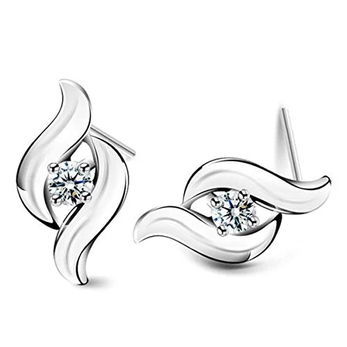 ladies opal earrings-Sexy Sparkles Ear Post Stud Earrings Cubic Zirconia women girls teens jewelry