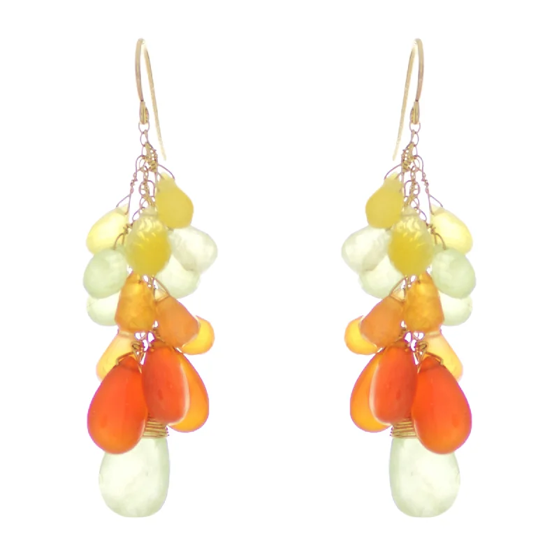 ladies fashion statement earrings-Orange & Lemon Drop Earrings