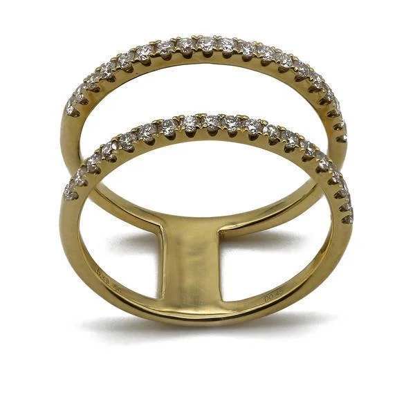 ladies statement rings-0.45CT Diamond Connected Stackable Ring Set in 18K Yellow Gold