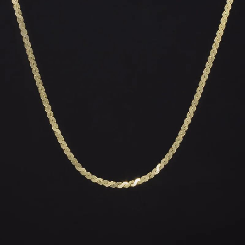 ladies creative necklaces-SOLID 14K YELLOW GOLD 30 INCH CHAIN 1.3m FIGURE EIGHT S LINK MEN LADIES NECKLACE