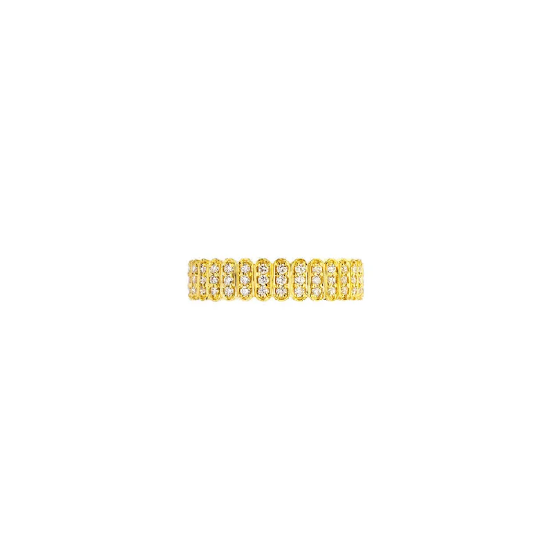 ladies custom rings-18 Karat Yellow Gold Abacus Diamond Band