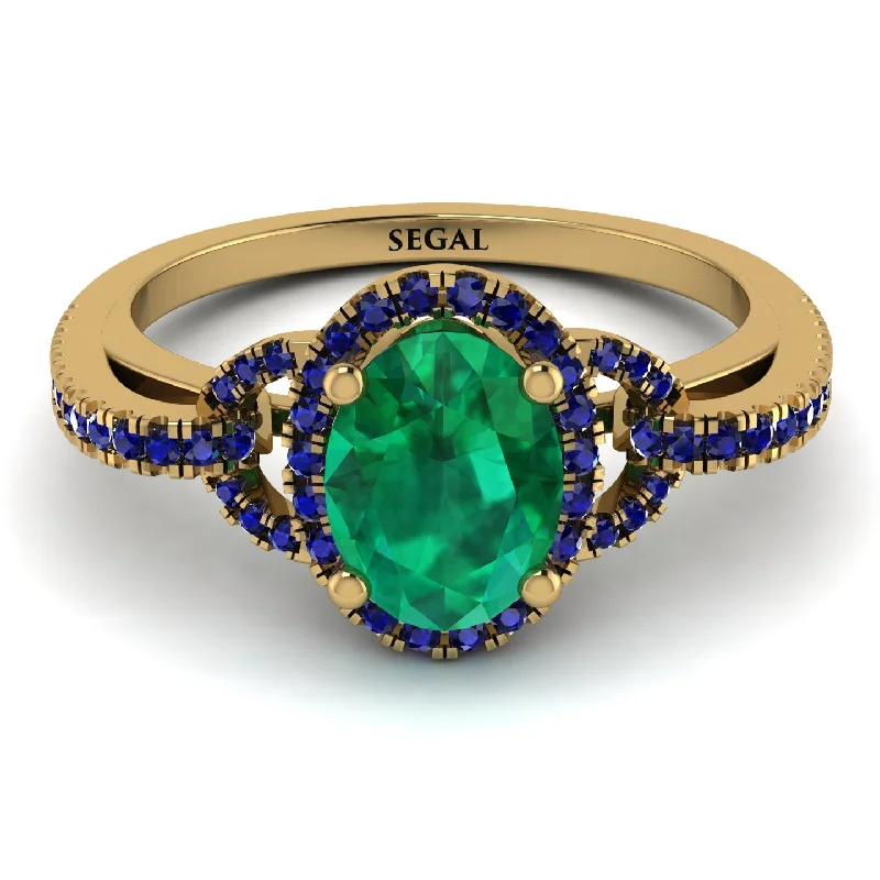 unique engagement rings for ladies with sapphire-Timeless Beauty Oval Emerald Engagement Ring - Judy No. 64