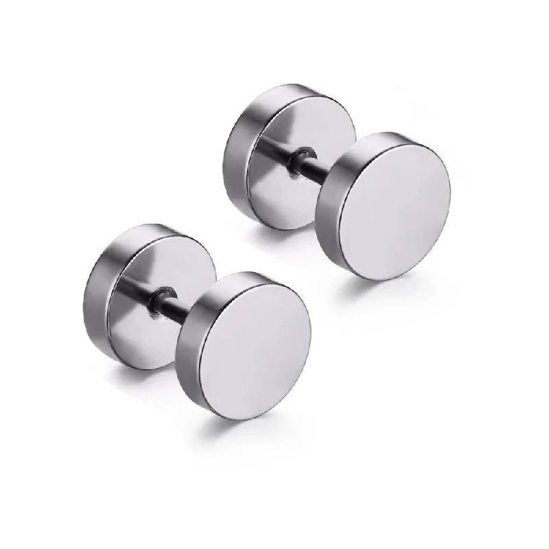 ladies drop earrings-Sexy Sparkles Jewelry Stainless Steel Mens Womens Stud Earrings Ear Plugs Tunnel