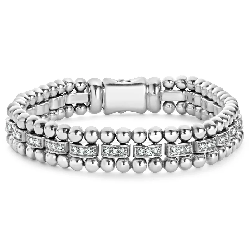 ladies minimalist bracelets-Caviar Spark Diamond Link Bracelet | 9mm