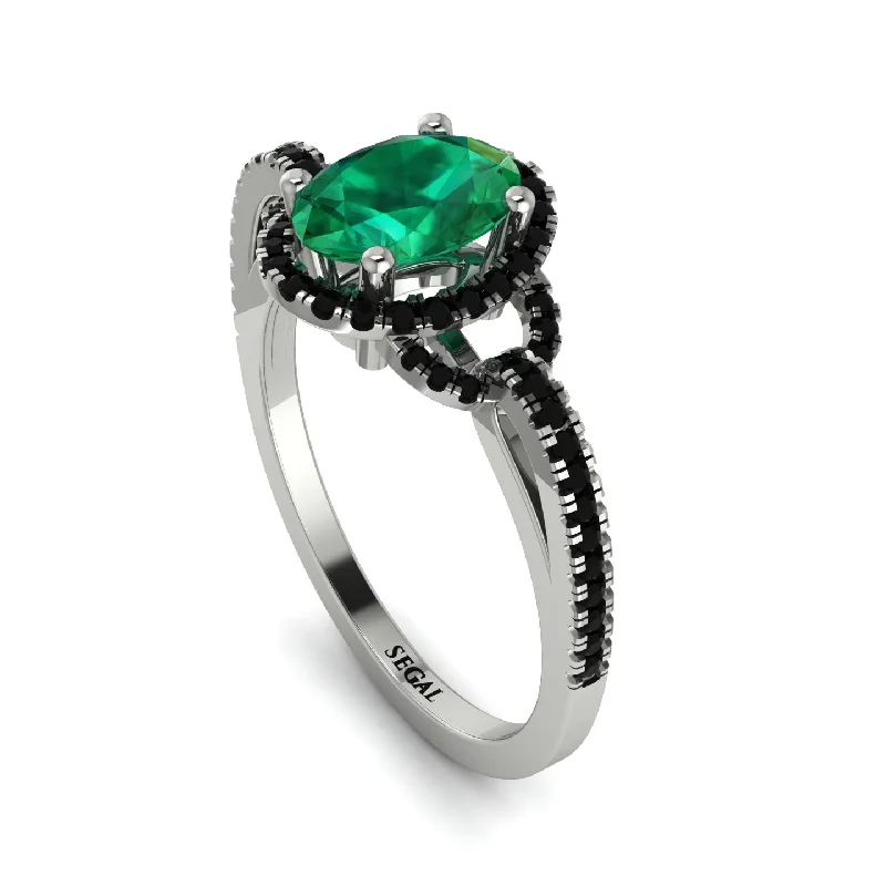 designer ladies engagement rings-Timeless Beauty Oval Emerald Engagement Ring - Judy No. 36