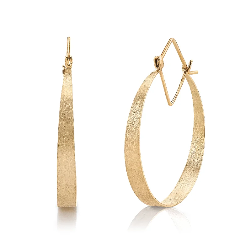 ladies trendy earrings-Navette Hoop Earrings