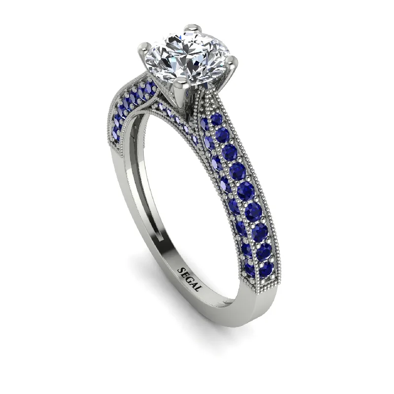 affordable engagement rings for ladies-Classic Vintage Diamond Engagement Ring - Kathryn No. 63