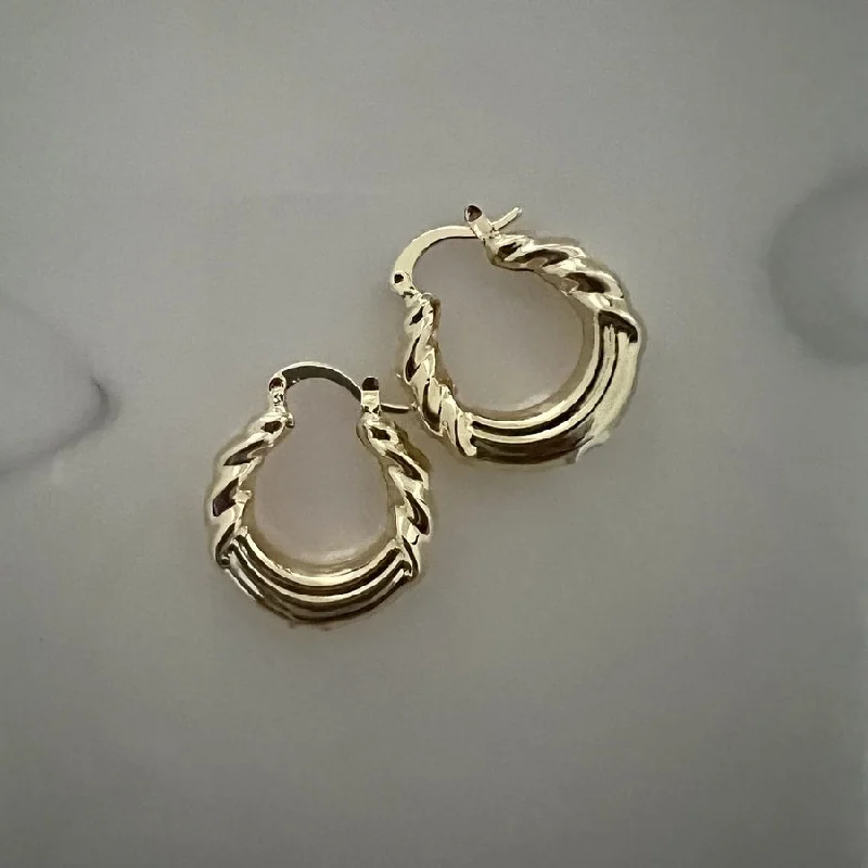 ladies gold earrings for women-Celeste Twist Hoop Earrings