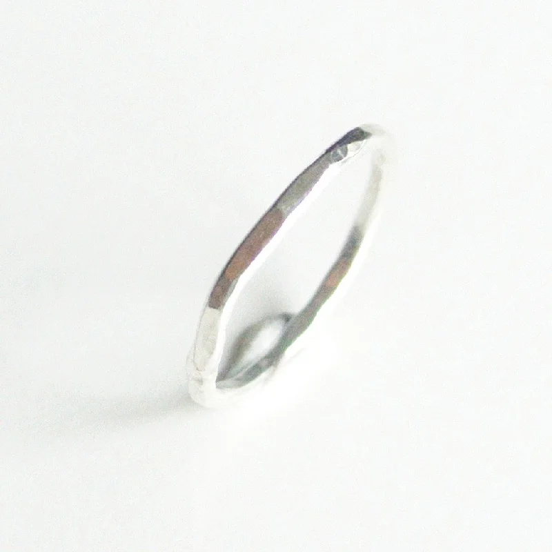 ladies handcrafted rings-Stacking Argentium Silver or 14kt Gold-Filled Ring - Stackable Rings - Nickel Free