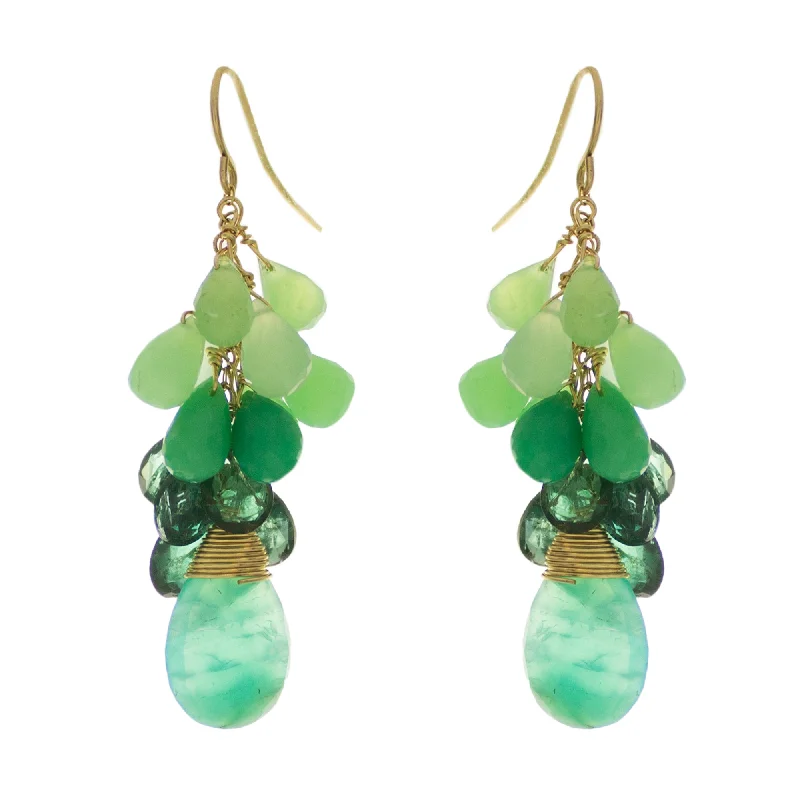 ladies designer earrings-Shamrock Green Drop Earrings