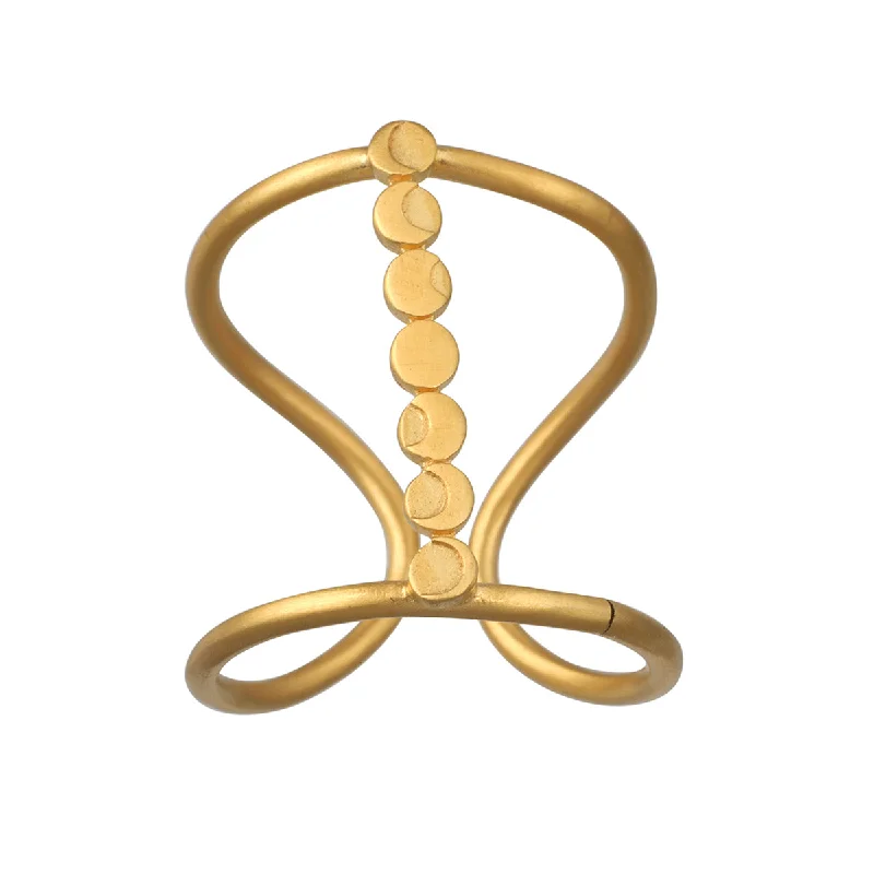 ladies boho rings-Cycles of the Goddess Adjustable Gold Ring