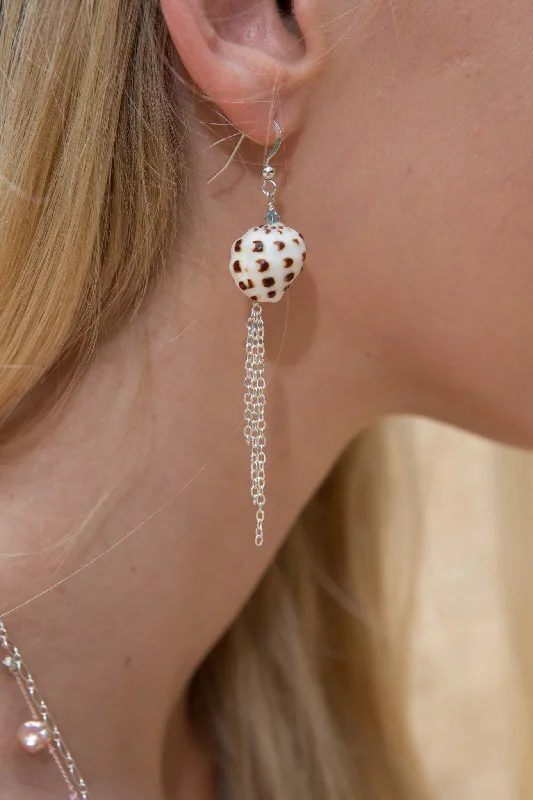 ladies elegant hoop earrings-Spotted Shell Earrings