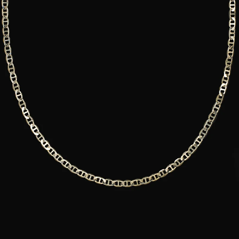 ladies rose gold chain necklaces-MARINER LINK CHAIN NECKLACE SOLID 14K YELLOW GOLD 18 INCH 2.6mm EVERYDAY SIMPLE