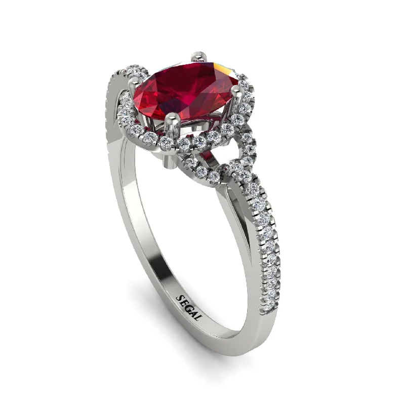 affordable rose gold ladies engagement rings-Timeless Beauty Oval Ruby Engagement Ring - Judy No. 12