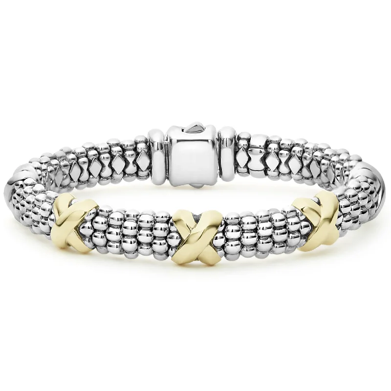 ladies chic bracelets-Embrace Five Station X Caviar Bracelet | 9mm