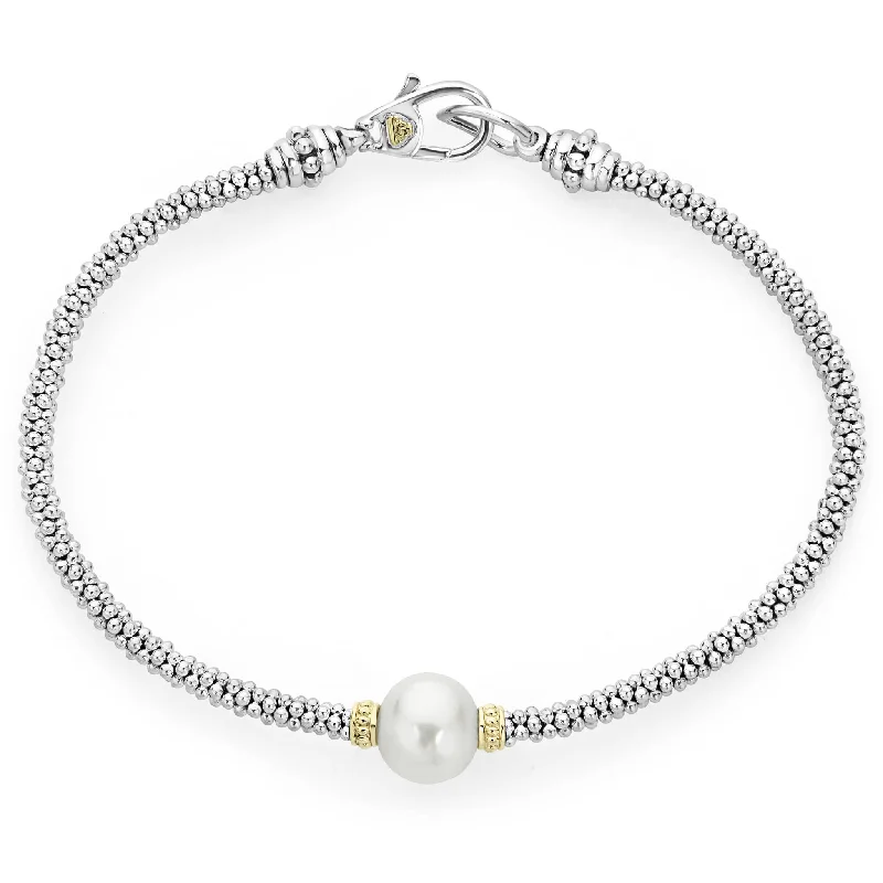 ladies ethnic bracelets-Luna Single Pearl Caviar Bracelet | 3mm