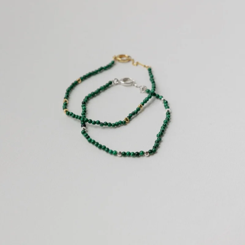 ladies rose gold bangles-'Madison' Malachite Beaded Bracelet