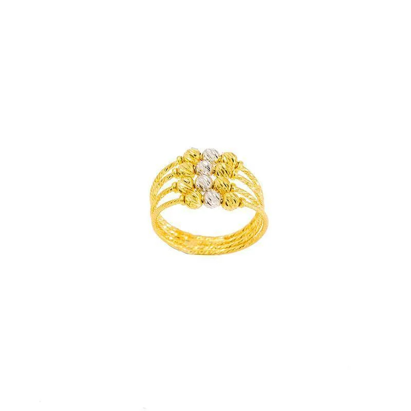 ladies multi-stone rings-22K Multitone Gold Ring